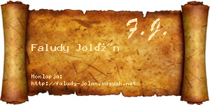 Faludy Jolán névjegykártya