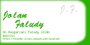 jolan faludy business card
